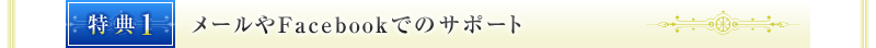 特典①　メールやFacebookでのサポート