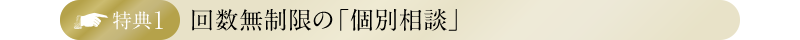 特典1・回数無制限の「個別相談」