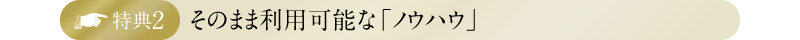 特典2・そのまま利用可能な「ノウハウ」