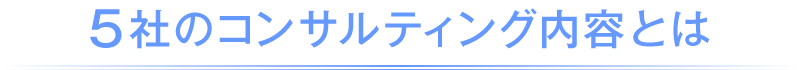 5社のコンサルティング内容とは