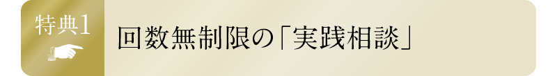 特典1・回数無制限の「実践相談」